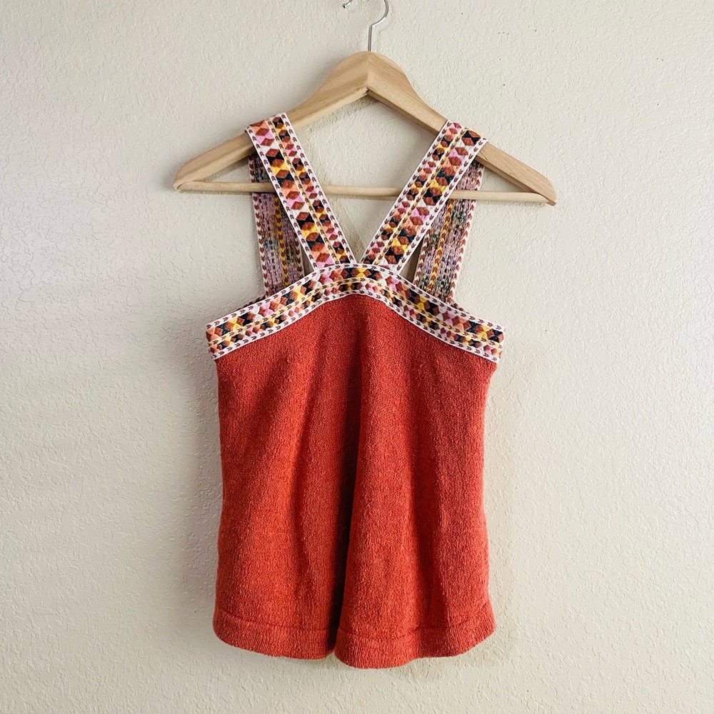 Madewell Orange Tank Top with Multicolor Straps